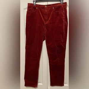 Banana Republic Women's Red Velveteen Pants